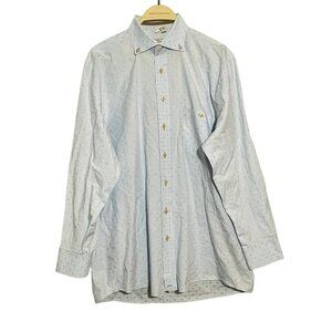 Haupt Button Shirt Men Size M 15.5 Regular Polka Dot Preppy Casual Workwear Work